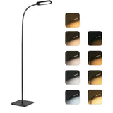 TECKIN Floor Lamp, Dimmable Black Lamp with 5 Color& 4 Brightness and Adjustable Gooseneck