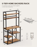 5 Tiers Industrial Bookcases and Bookshelves, Metal Wood Display Shelf - Retro