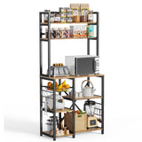 5 Tiers Industrial Bookcases and Bookshelves, Metal Wood Display Shelf - Retro