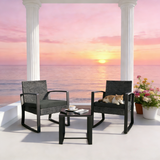 Patio Furniture Set,Asofer 3 Pieces Outdoor Bisto Set with Cushion for Greenhouse，Balcony Backyard Poolside，Blue (Copy)