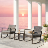 Patio Furniture Set,Asofer 3 Pieces Outdoor Bisto Set with Cushion for Greenhouse，Balcony Backyard Poolside