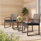 3 PCS Patio Furniture Set, Asofer Modern Rattan Chair Conversation Sets with Coffee Table,for Poolside, balcony, Beige (Copy)