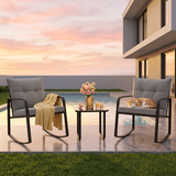Asofer Patio Furniture Set, Rocking Chair with Coffee Table, for Bistro, Conversation, Garden, Balcony, Backyard, Mixed Color