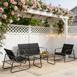 Asofer 4-PCS Patio Furniture Set, Outdoor Conversation Set for lawn, Yard, Poolside, Beige