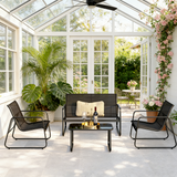 Asofer 4-Piece Outdoor Conversation Set，Patio Bistro Set with Loveseat