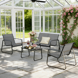 Asofer 4-Piece Outdoor Conversation Set，Patio Bistro Set with Loveseat