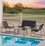 Asofer 4-PCS Patio Furniture Set, Outdoor Conversation Set for lawn, Yard, Poolside, Beige