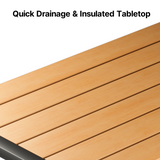 Aiho Outdoor Patio Furniture Set with Weather-Resistant Table, 4 piece patio furniture with Soft Cushion, For Backard, Poolside, Living Room, Patio, Porch, Garden and Balcony - Beige