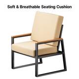 Aiho Outdoor Patio Furniture Set with Weather-Resistant Table, 4 piece patio furniture with Soft Cushion, For Backard, Poolside, Living Room, Patio, Porch, Garden and Balcony - Beige