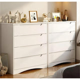 White Dresser, Lofka 4 Drawer Dresser for Bedroom, Chest of Drawers with Large Storage Capacity