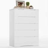 Dresser for Bedroom, Lofka 6 Drawer Dresser, Chest of Drawers Tall White Dresser with Anti-Tripping, Cutout Handles
