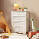Lofka 4-Drawer Kids Dresser for Bedroom, Dresser For Nursery, ASTM Certified Anti-Tip White Children's Chest, Toy Storage & Nursery Furniture (36" Height)