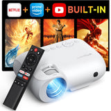 YOTON Native 1080P Projector Wifi Bluetooth - 450 ANSI Lumen, 4K Supported Phone Projector with Built-in Netflix/Prime Video/Youtube