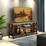 TV Stand for 55-65 Inch TVs, Lofka 3-Tier TV Console, with Open Shelves, Metal Frame, for Living Room, Bedroom, Office, Grey