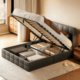 Full Size Hydraulic Lift Storage Bed Frame â€?Modern Design with Ample Under-Bed Storage for Bedroom, Dark Gray
