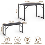 Asofer 45.5" Small Kitchen Table with 2 Bench, Dining Room Table Set, Coffee Table, Shoe Bench, Black