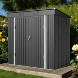 Storage Shed with Lockable Door, Lofka 6'x 4' Outdoor Storage Metal Tool Shed ,for Backyard Patio,Grey