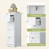 Noelse 33'' Bathroom Storage Cabinet with Drawers Floor Organizer Cabinet for Hallway Living Room and Bathroom, White