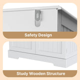 71" Tall Kitchen Pantry Storage Cabinet with Doors and 10 Shelves, Noelse Wooden Food Storage Cabinet with Large Drawer for Dining Room and Craft Room, White