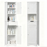 Lofka 67" Tall Narrow Bathroom Storage Cabinet, Freestanding Anti-Tipping Adjustable Shelf for Small Space | Bathroom | Kitchen, White