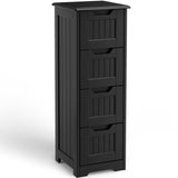 Storage Cabinet, Lofka 33" Small Bathroom Floor Cabinet with 4 Drawers, Black