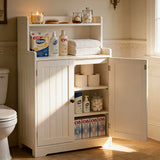 Lofka Bathroom Storage Cabinet with 2 Doors &Adjustable Shelves for Bathroom, Kitchen, Living Room, White
