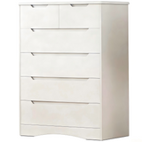 6 Drawer Dresser for Bedroom Clearance, Lofka Tall White Vertical Chest of Drawers with Anti-Tipping & Dual-Size Drawers, Small Space Storage Solution