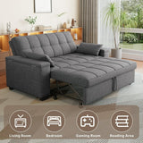 Sofa Bed, Lofka 3 in 1 Convertible Couch Bed with Storage Armrest and Adjustable Backrest for Living Room, Dark Gray
