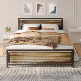 Full Size Bed Frame with Headboard, Under-Bed Storage