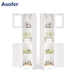 Asofer 67.1" Tall Bathroom Storage Cabinet with Adjustable Shelves, 2 Doors, for Bathroom, Kitchen, Living Room, White, 2-Pack