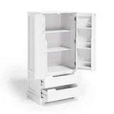 Asofer 47" Kitchen Pantry Storage Cabinet,Floor Cabinet with Doors, Adjustable Shelves and Drawers, for Dining Room, White