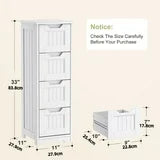 Noelse 33'' Bathroom Storage Cabinet with Drawers Floor Organizer Cabinet for Hallway Living Room and Bathroom, White