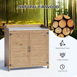 Outdoor Storage Cabinet, Jolifa Small Potting Benches with Outdoor Plant Stand,Wood,Gray