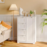 33'' Small Bathroom Storage Cabinet with Drawers and Door, Freestanding Wooden Bathroom Cabinet Storage Organizer, White