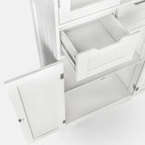 Pantry Cabinet, Asofer 67" Tall Storage Cabinet with Glass Door & 2 Drawers, Freestanding Cupboard for Dining Room (White)