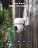 GNCC 2K Security Camera Outdoor,2.4G Wifi 360 Camera With Full Color Night Vision, IP66 Waterproof, Auto-Tracking,APP Control,White