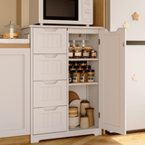 33'' Small Bathroom Storage Cabinet with Drawers and Door, Freestanding Wooden Bathroom Cabinet Storage Organizer, White