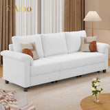 68 "L Futon, Couches and Sofas with Soft Armrest and 3 Comfortable Pillows - Light Gray