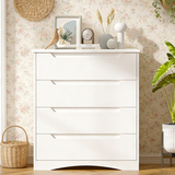 White Dresser for Bedroom,32 "H 4 Drawer Storage Cabinet for Office | Living Room | Hallway | Entryway | Guest Room