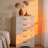 Dresser for Bedroom, Drawers Storage Cabinet with Smooth Rail and Metal Handle for Living Room & Entryway,White