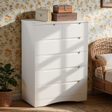 White Dresser, 6 Drawer Dresser Wooden Storage Cabinet for Bedroom, Home, Living Room
