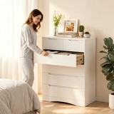 Lofka 6 Drawer Dresser for Bedroom, Tall White Vertical Chest of Drawers with Anti-Tipping, Dual-Size Drawers, Small Space Storage Solution for Apartment, Guest Room