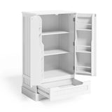 Asofer 41'' Kitchen Pantry Cabinet with Drawer, Storage Cabinet for Entryway, Small Kitchen Cupboard Organizers, White
