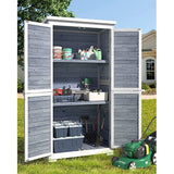 Outdoor Storage Cabinet Garden Shed w/ Asphalt Roof, Wooden