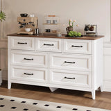Lofka 47.2" Dresser for Bedroom with 6 Double Drawers, Farmhouse Wood Storage Cabinet with Smooth Metal Handle