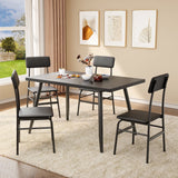 Dining Table Set for 4, Jolifa 5-Piece Kitchen Table and Chairs Set for Living Room & Office, Black