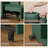 Asofer Sofa Bed Chair, 3 in 1 Convertible Futon Couch, Adjustable Backrest, Breathable and easy to clean, Green