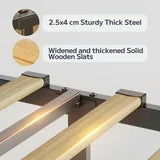 Asofer Full Bed Frames with 4 Storage Drawers on Wheels, Headboard Adjustable, Wood Slats, Beige