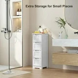 Noelse 33'' Bathroom Storage Cabinet with Drawers Floor Organizer Cabinet for Hallway Living Room and Bathroom, White