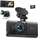 iZEEKER 3 Channel Dash Cam Front and Rear Inside, 2K Single, 1080P Triple Dash Camera for Cars with MicroSD Card, Infrared Night Vision for Taxi Driver, Accident Record, Loop Recording, Parking Mode